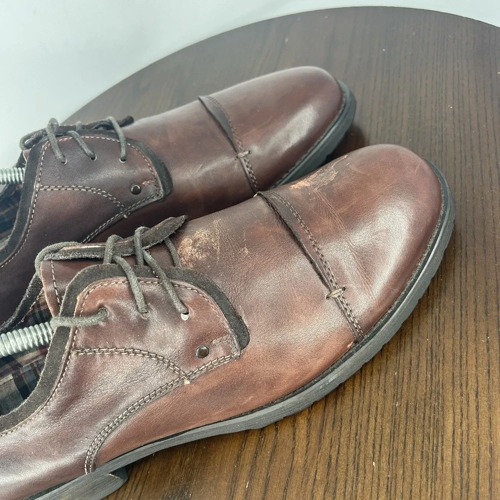 Bed Stu Volstead Oxford Shoes Men's 10.5‎ Brown Leather comfort Cap Toe Lace Up